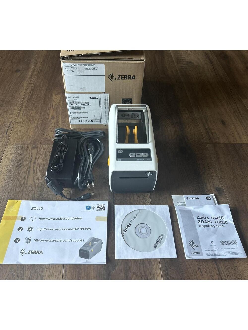 Zebra ZD410 Direct Thermal Label Printer USB Bluetooth Ethernet AC ZD41H22